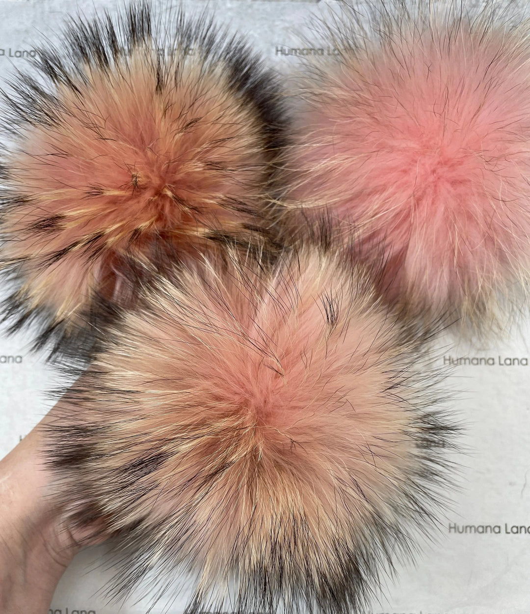 Pompon en fourrure Rose poudre