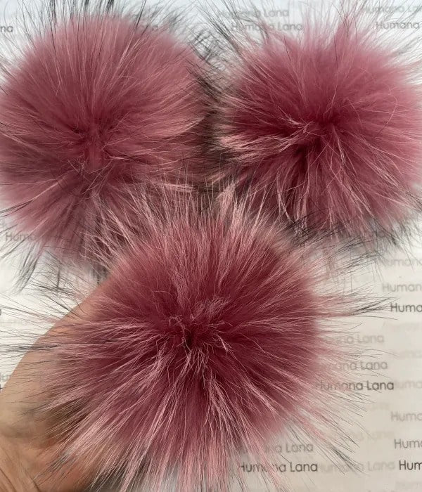 Pompon en fourrure Rose azalée