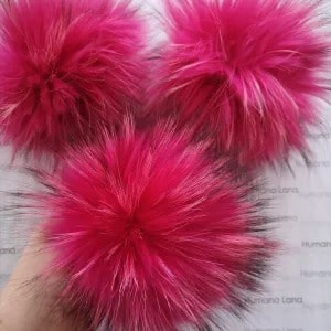 Pompon en fourrure Rose flash