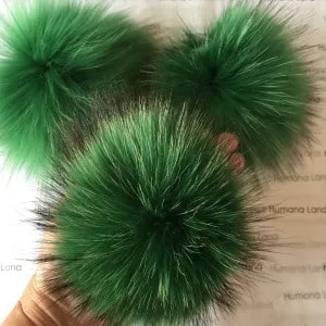 Pompon en fourrure Vert forêt