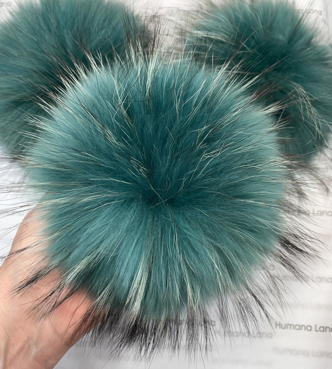 Pompon en fourrure Vert pin