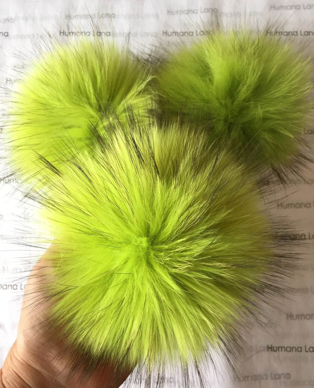 Pompon en fourrure Pomme verte