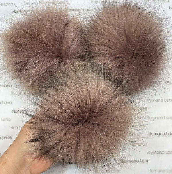 Pompons en fourrure Vieux rose