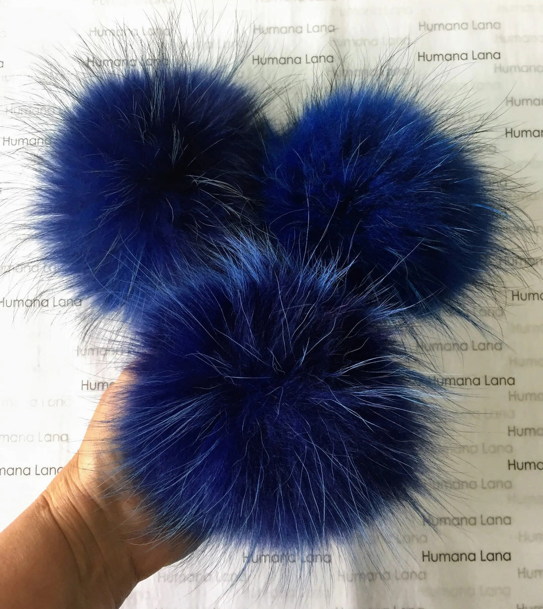 Pompons en fourrure Bleu royal