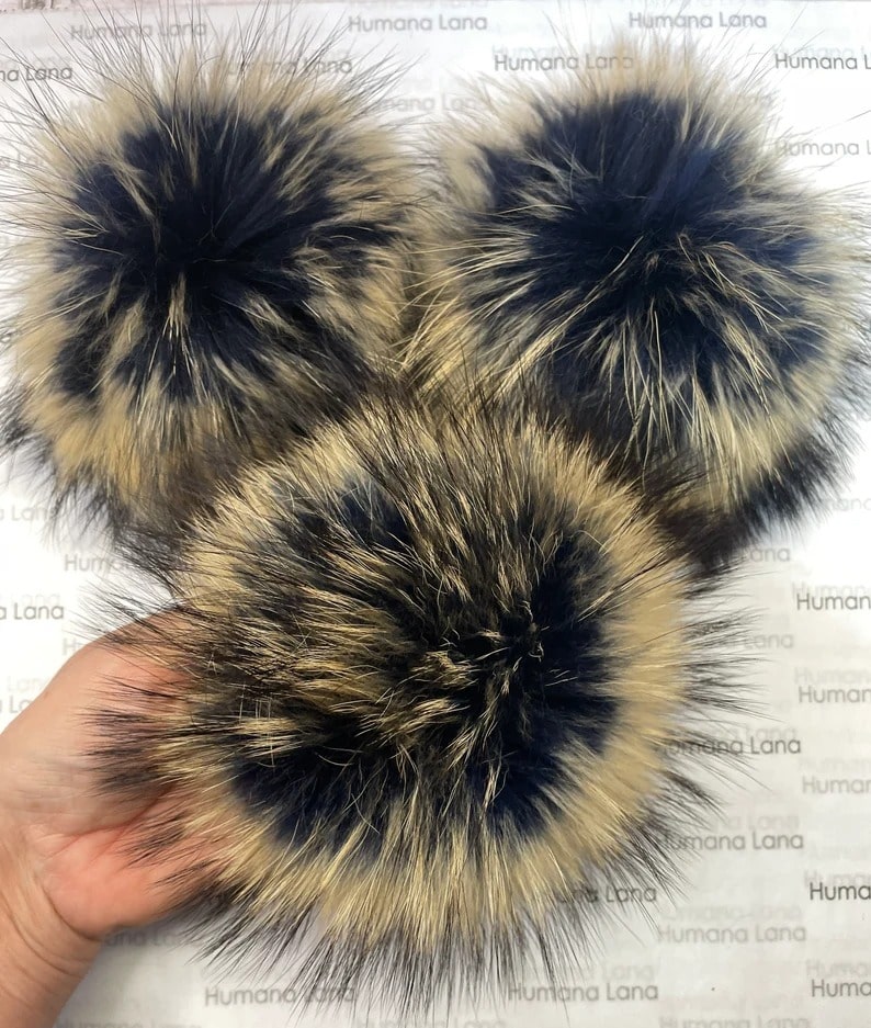 Pompon en fourrure Marine à pointes naturelles