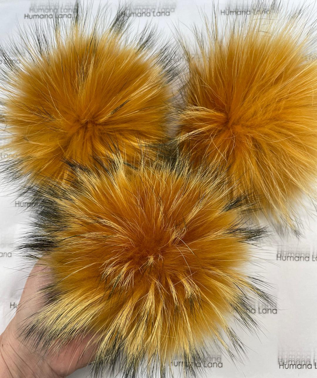 Pompon en fourrure Jaune or clair