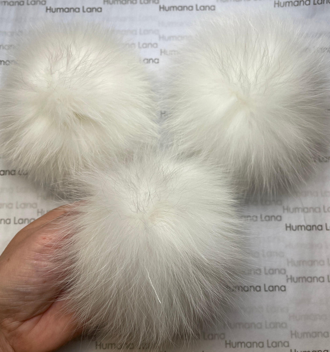Pompon en fourrure de renard blanc