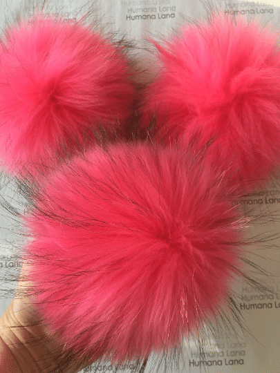 Pompon en fourrure Rose Bazzoka