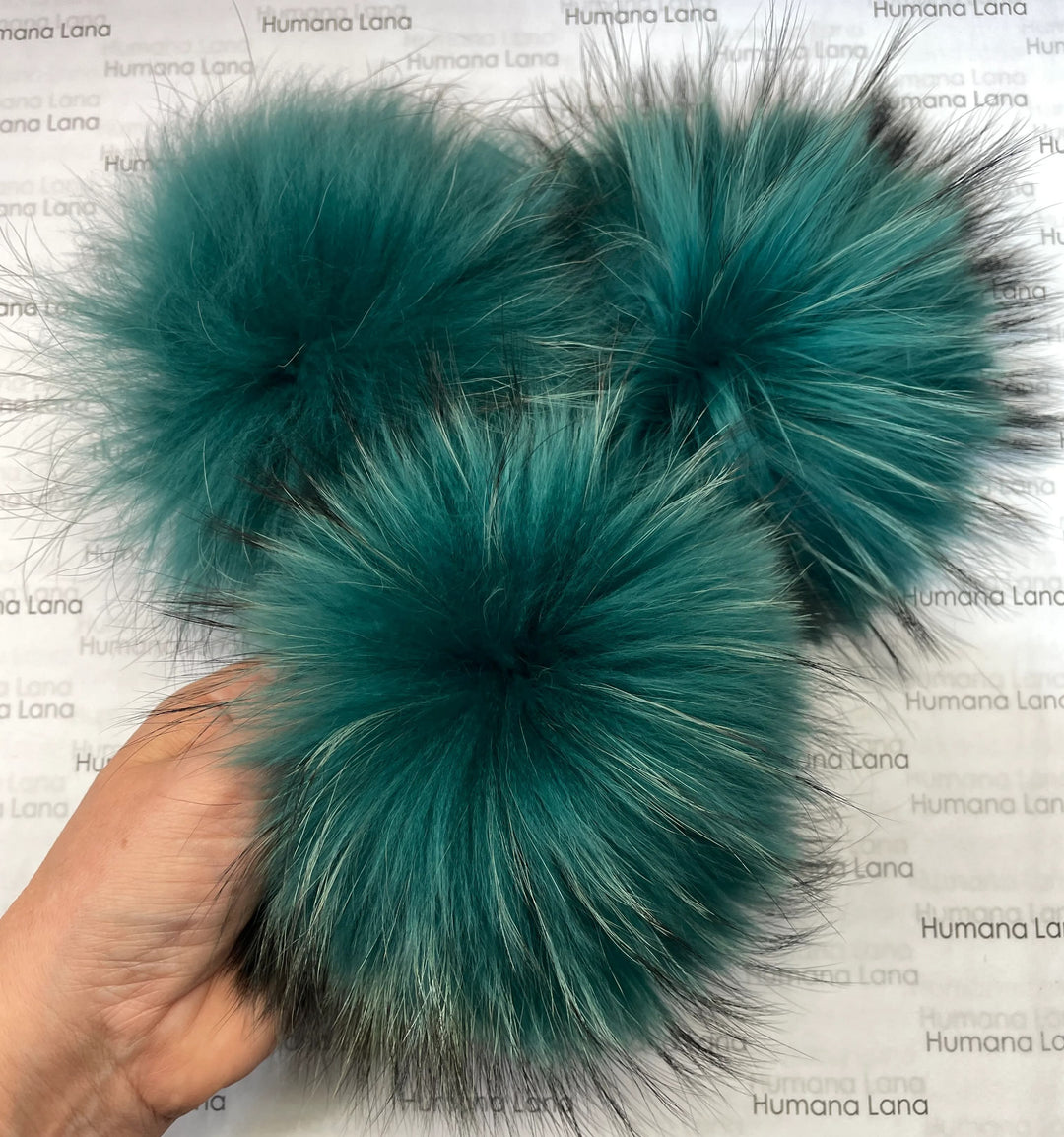 Pompons en fourrure Vert viride