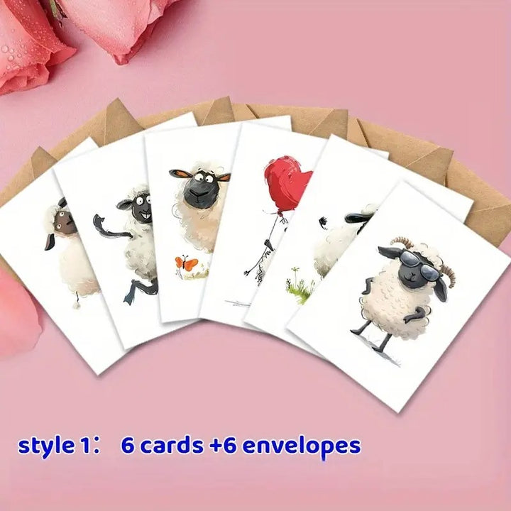 6 Cartes en blanc, plus enveloppe