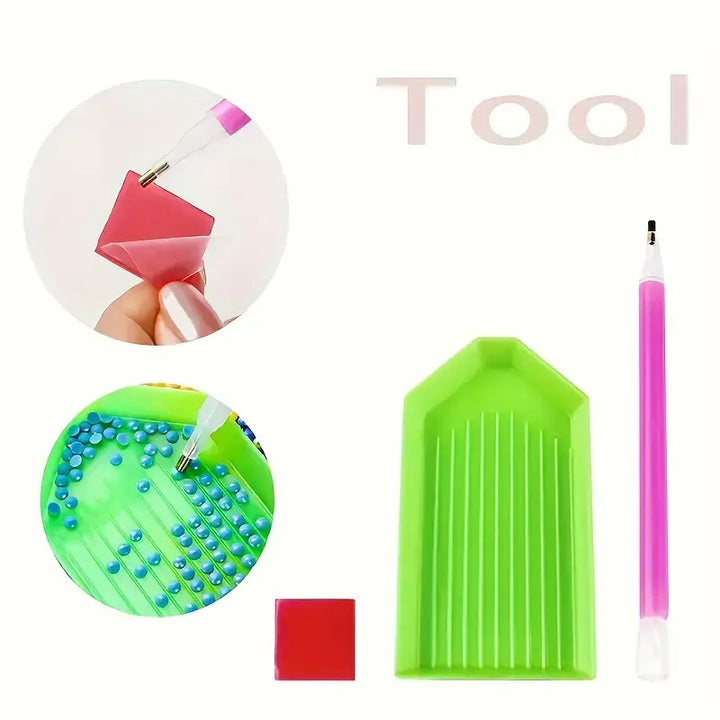 Peinture à diamant #91  30cm x 40cm Harfang des neiges