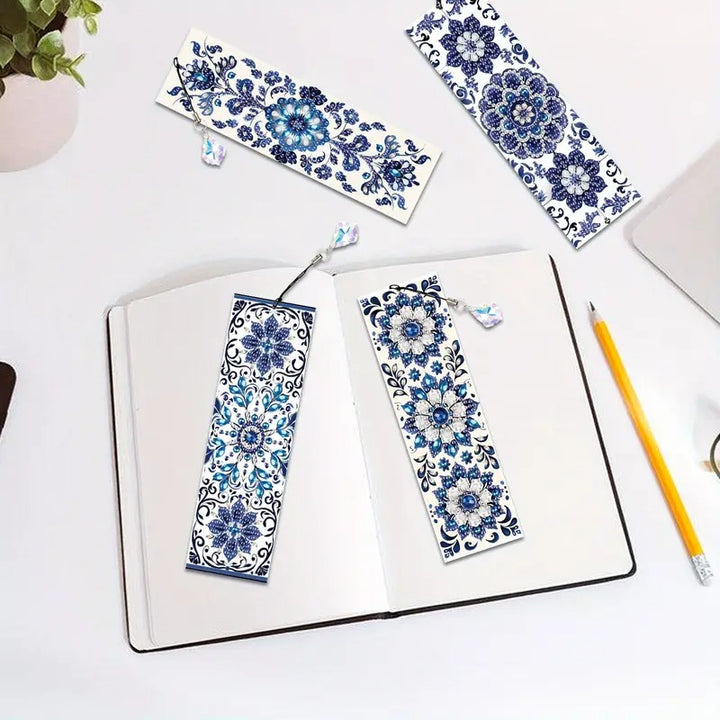 4 marque-pages en Diamonds painting de 20cm x 6cm #178 Mandala