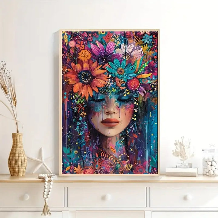 Peinture à diamant #47 40cmx60cm Femme fleurie