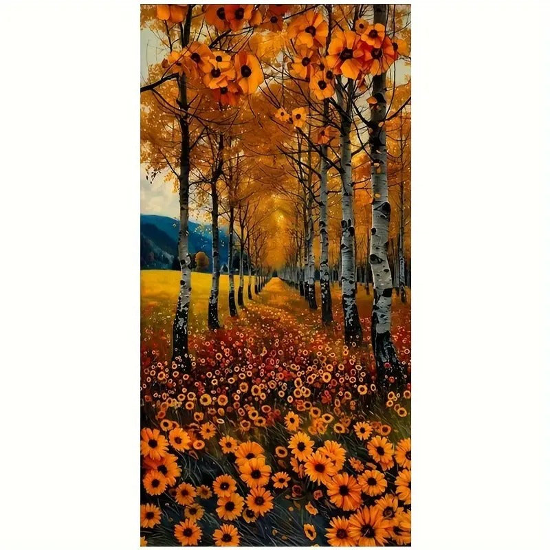 Peinture à diamant #116 70cm x 40cm Arbres et fleurs