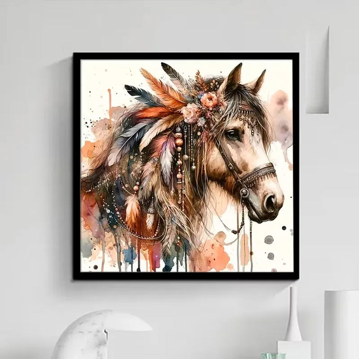 Peinture à diamant #144  40cm x 40cm Cheval
