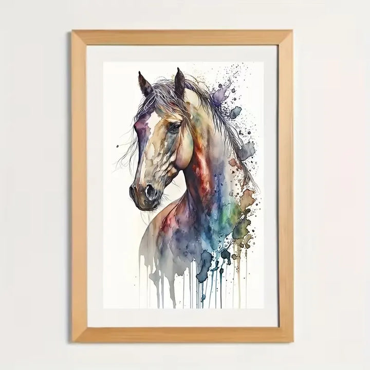 Peinture à diamant  #138  60cmx40cm Cheval style aquarelle
