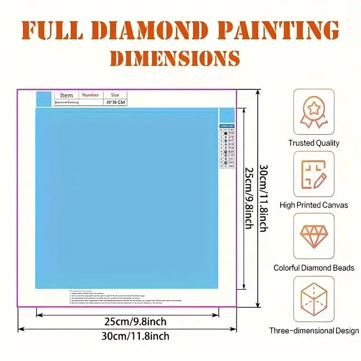 Peinture à diamant #125  30cm x 30cm Fleurs