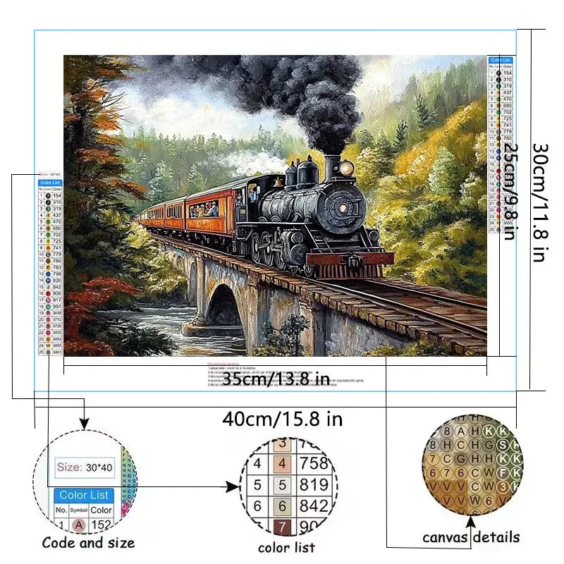 Peinture à diamant #67 30cmx40cm Train