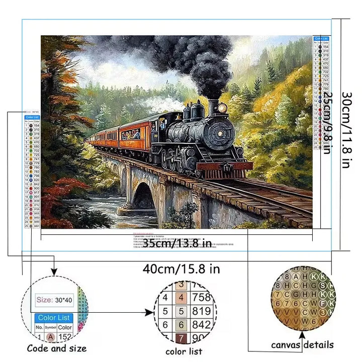 Peinture à diamant #67 30cmx40cm Train