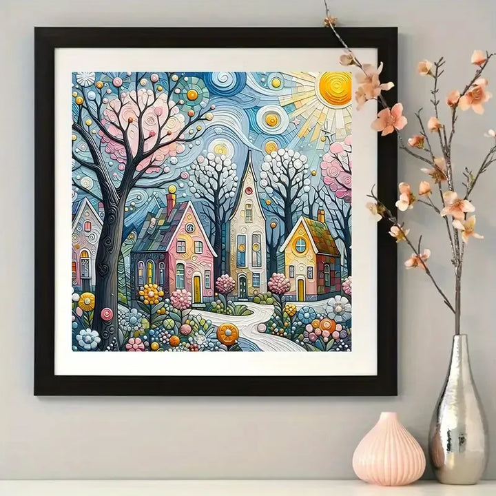 Peinture à diamant #142 30cm x 30cm Village