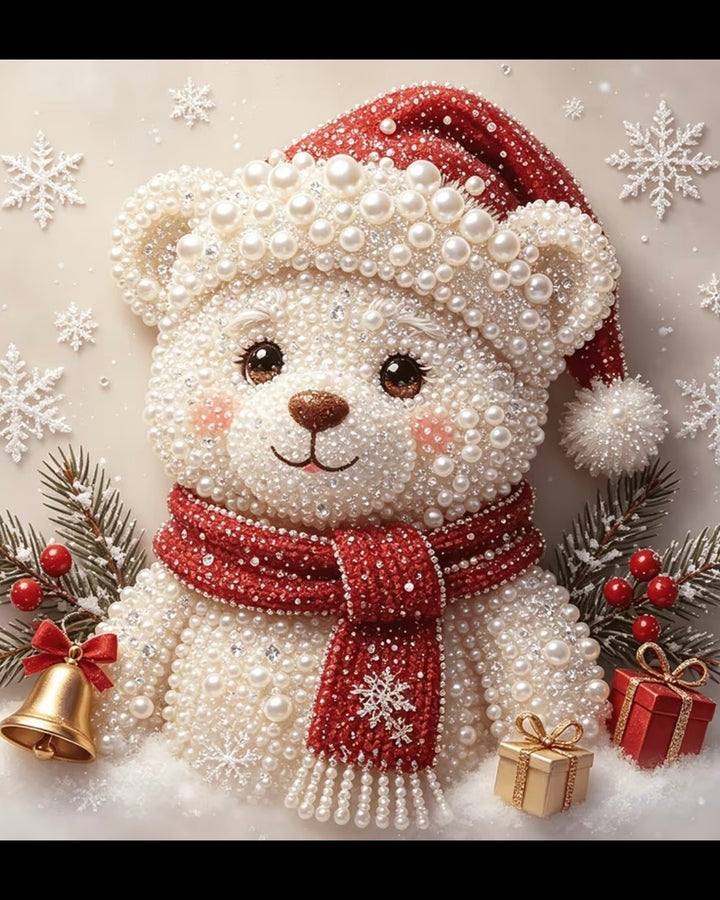 Peinture à diamant #92 25cmx25cm Ours de noel