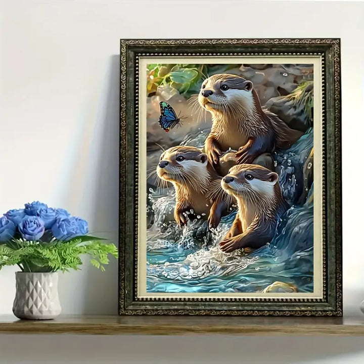 Peinture à diamant #17 30cm x 40cm Loutres