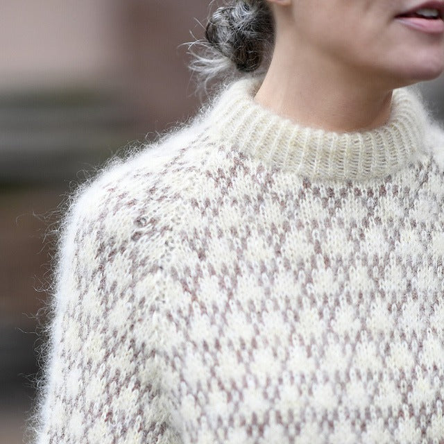Cours de tricot. On fait le "Le Spot sweater '' d'Anne Ventzel