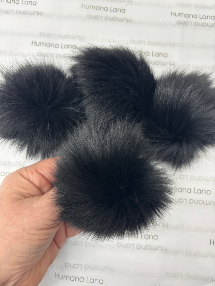 Mini pompon de renard 9-10cm avec élastique