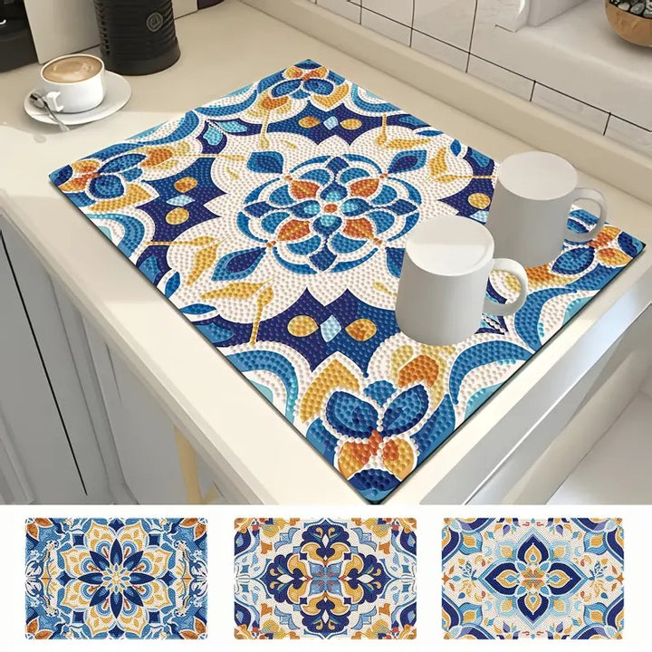 4 Napperons en Diamonds painting #176 30cmx20cm Mandala