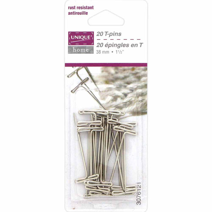 Aiguilles en T de UNIQUE  - 20mcx - 38mm (11⁄2″)