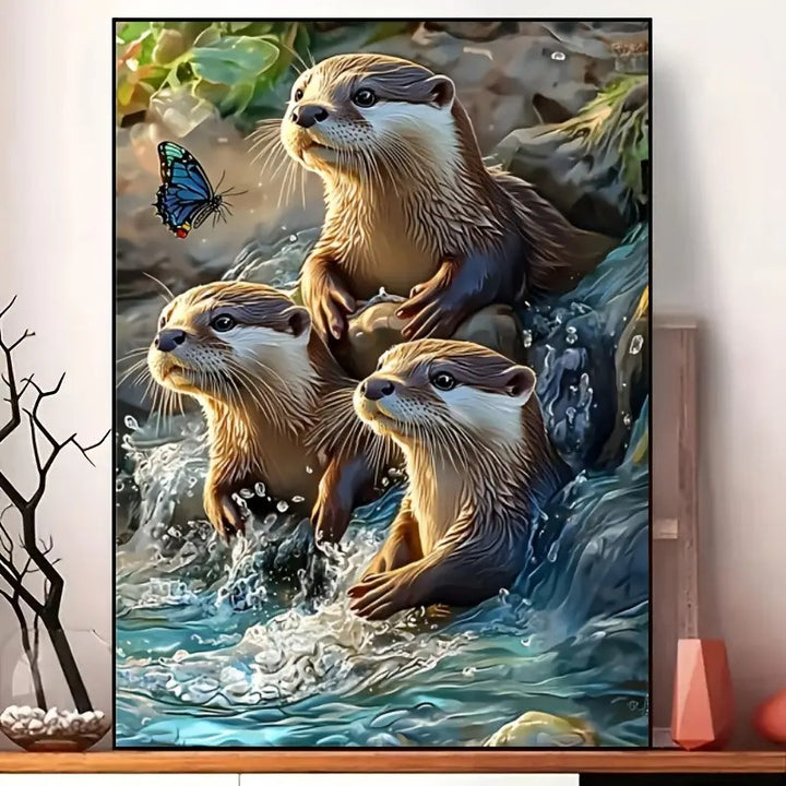 Peinture à diamant #17 30cm x 40cm Loutres