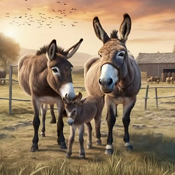 Peinture à diamant #32 30cm x 30cm Ânes