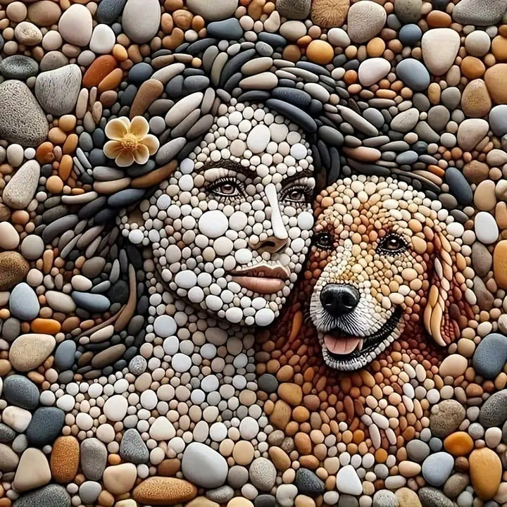 Peinture à diamant #29 40cm x 40cm femme et chien