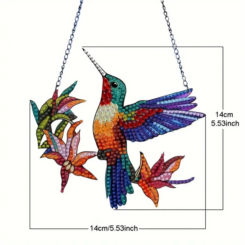 Kit suspendu de colibri en peinture à diamant #91 14cm x 14cm