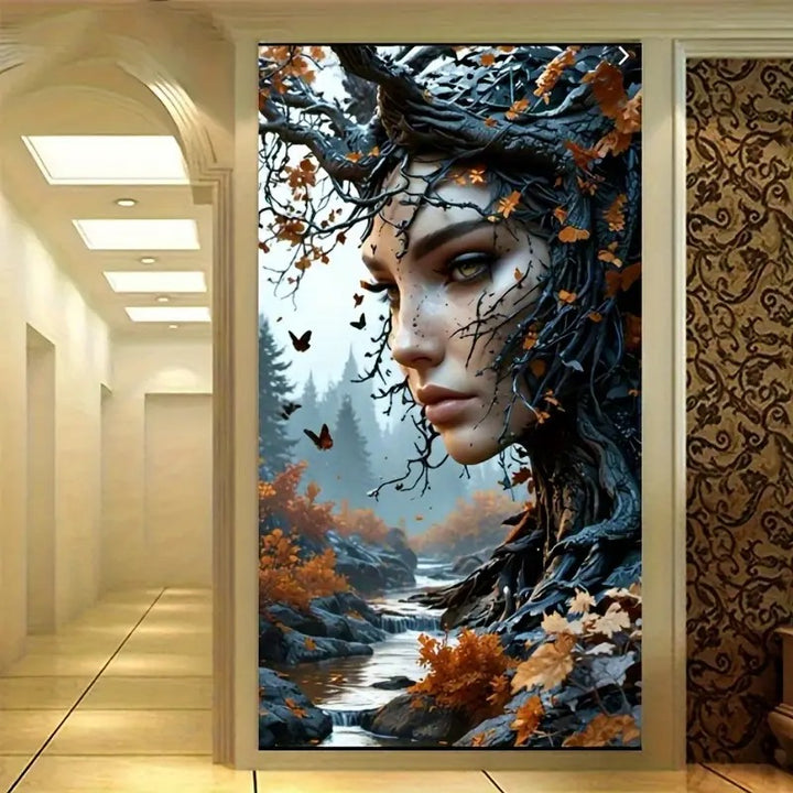 Peinture à diamant #12 40cm x 70cm Visage de femme et foret