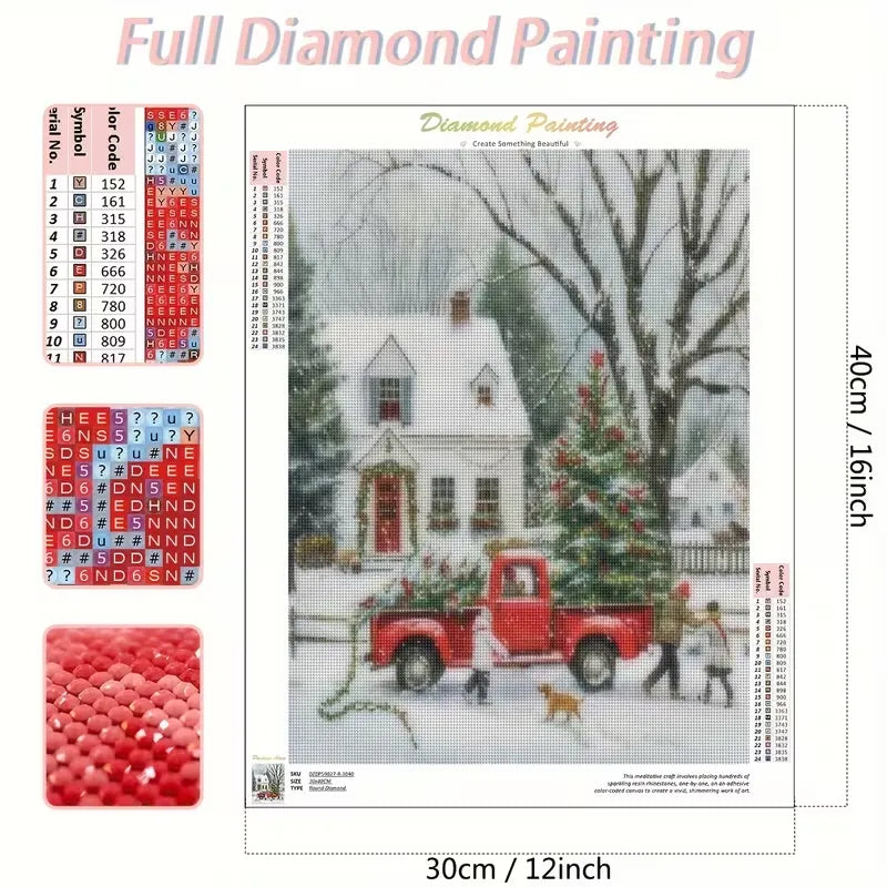 Peinture à diamant #133 30cm x 40cm Décor de Noel