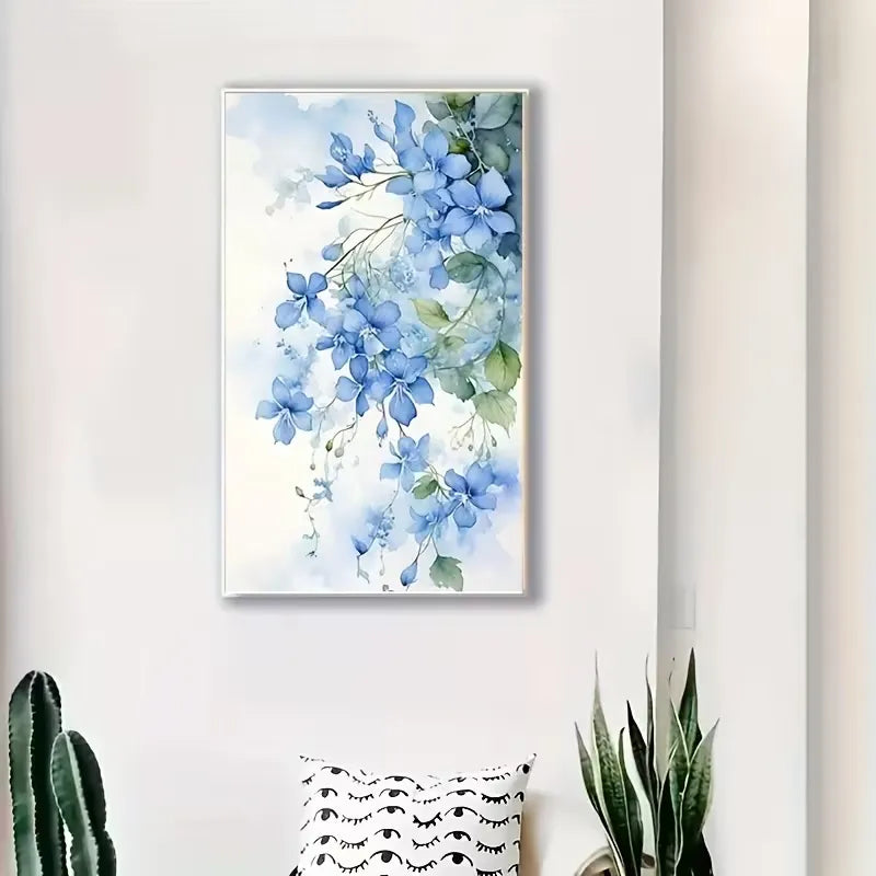 Peinture à diamant #177 50cm x 100cm Fleurs bleues