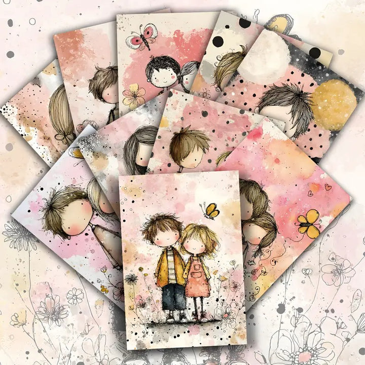 20 Cartes de style postale en blanc.