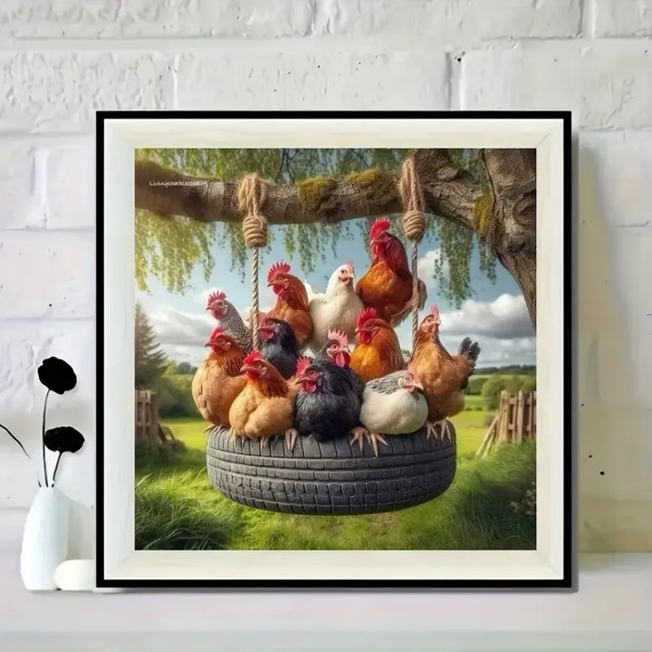 Peinture à diamant #89 40cmx40cm Poules