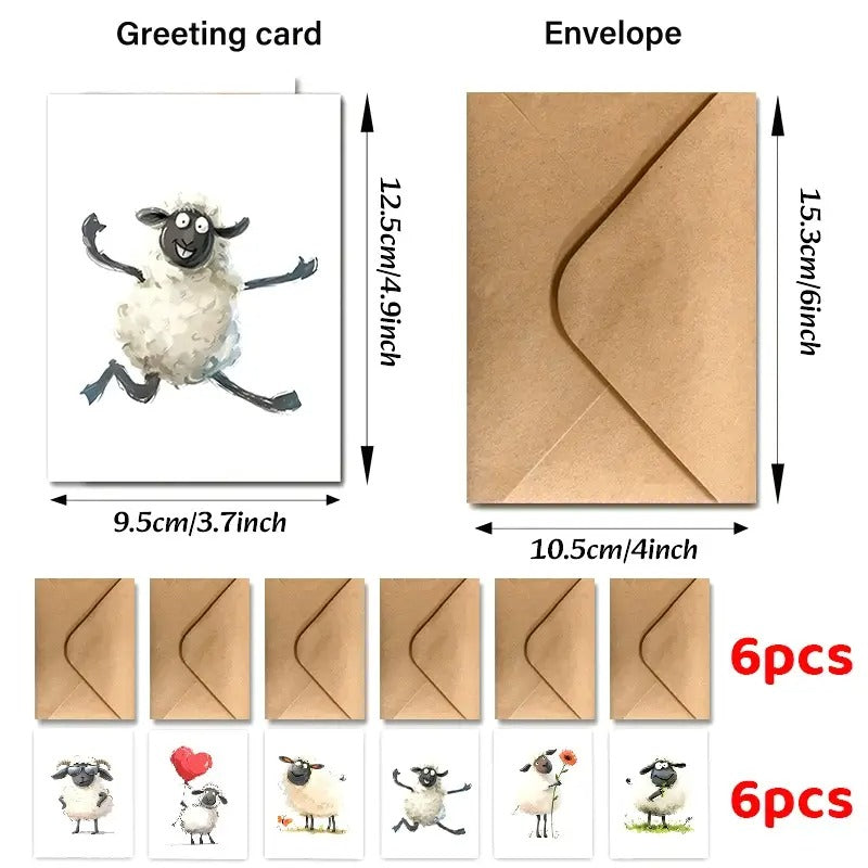 6 Cartes en blanc, plus enveloppe