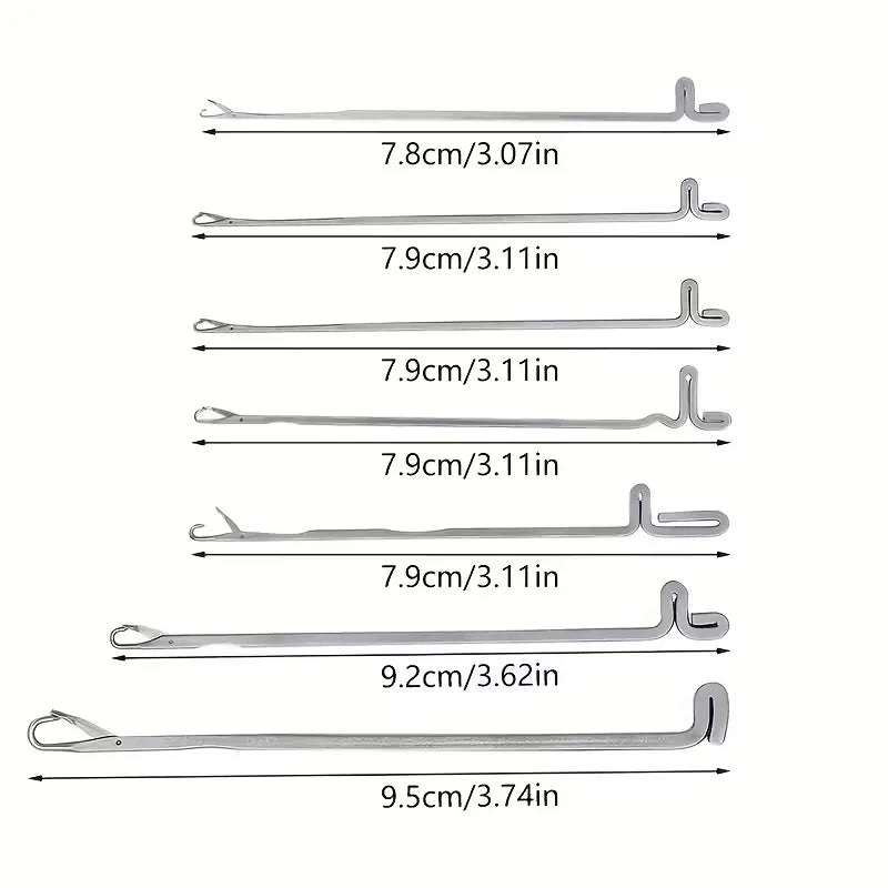 Crochets rattrape maille. KIT DE 7 crochets