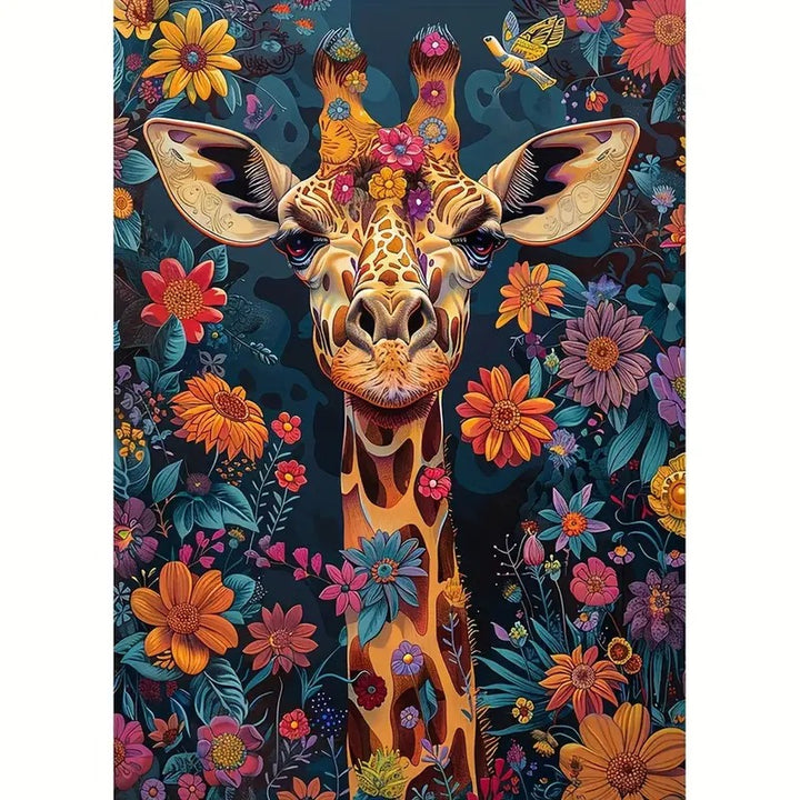 Peinture à diamant #49 30cm x 40cm Girafes fleuris