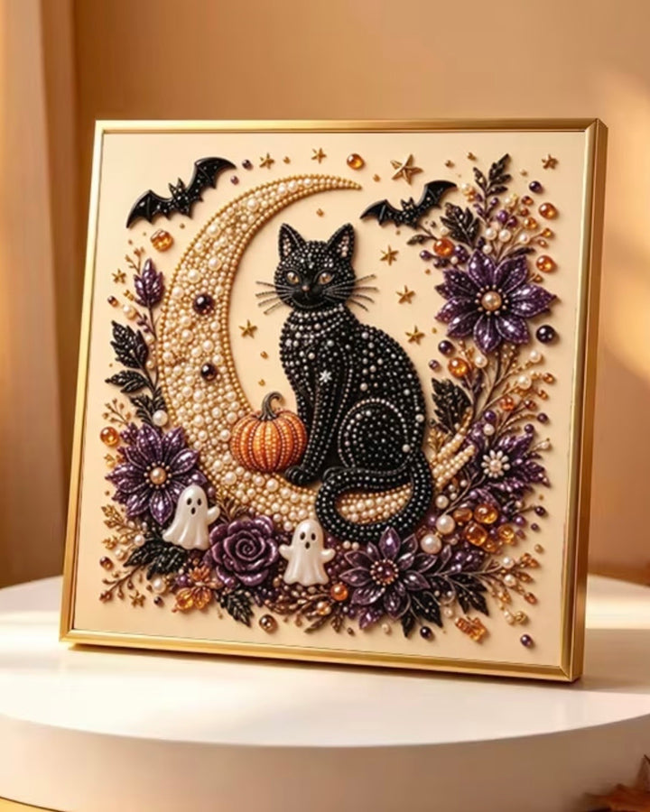 Peinture à diamant #82 20cmx20cm Chat noir