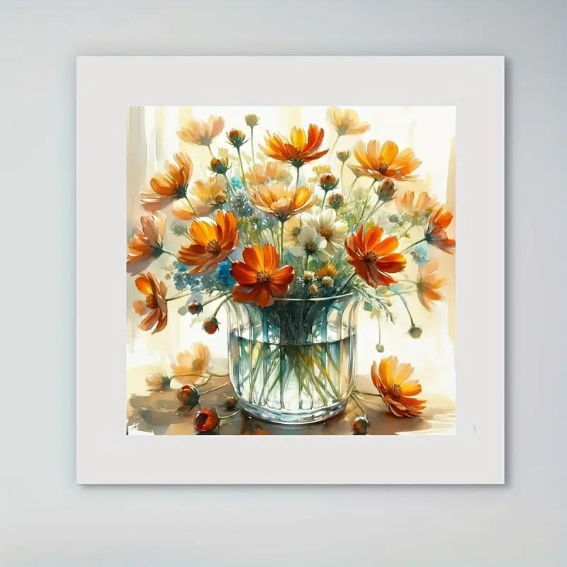 Peinture à diamant #125  30cm x 30cm Fleurs