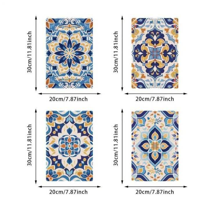 4 Napperons en Diamonds painting #176 30cmx20cm Mandala