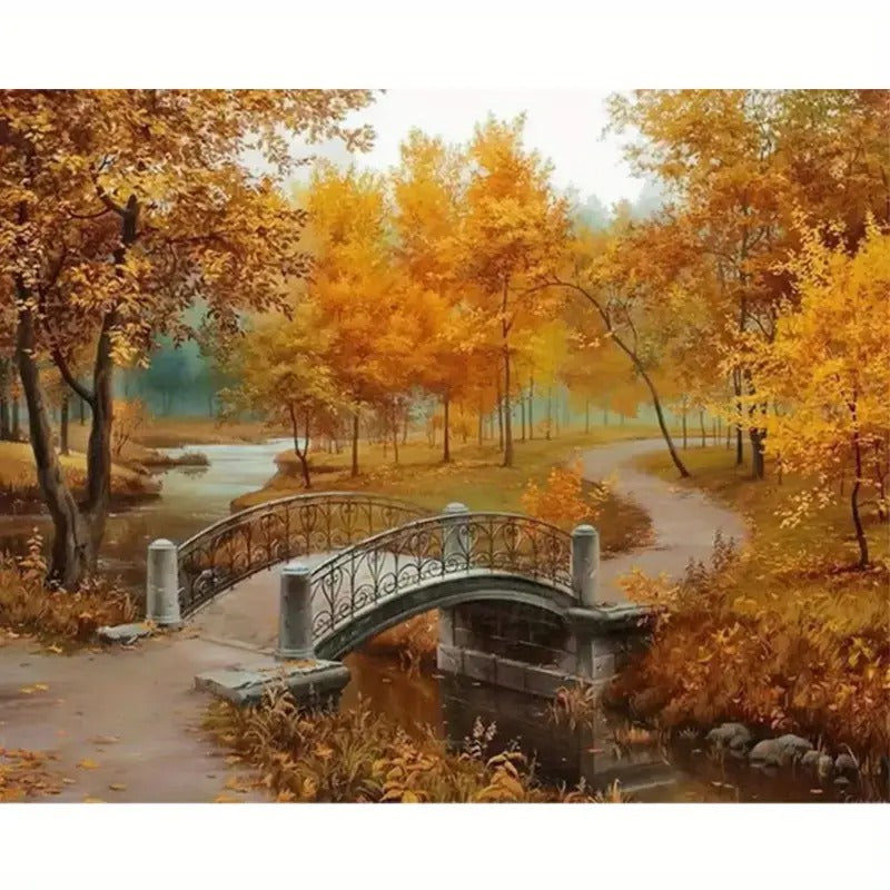 Peinture à diamant #126  40cm x 50cm Automne dans un parc