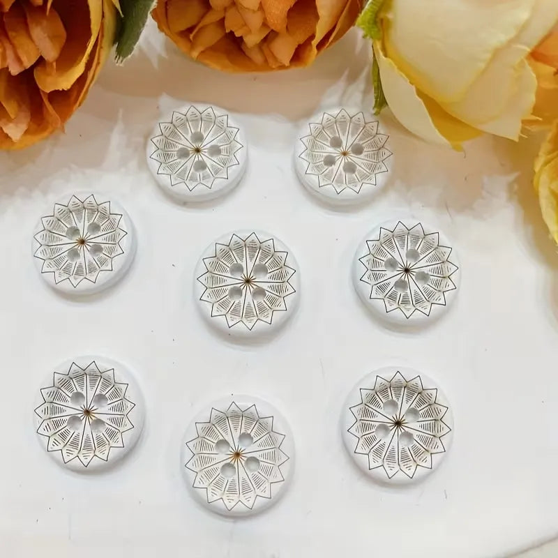 5 boutons en Bois blanc (15mm)