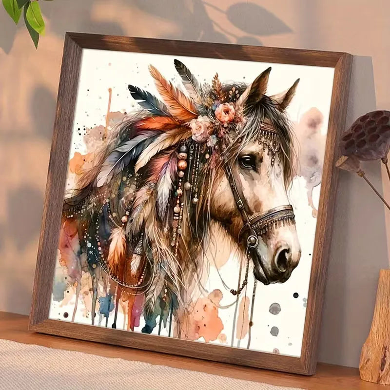 Peinture à diamant #144  40cm x 40cm Cheval