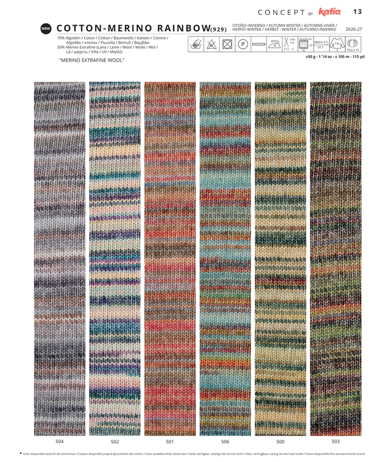Cotton-Merino Rainbow de Katia