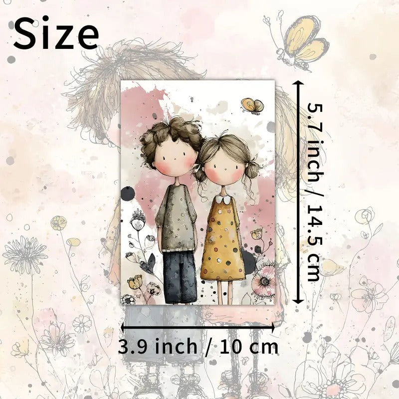 20 Cartes de style postale en blanc.